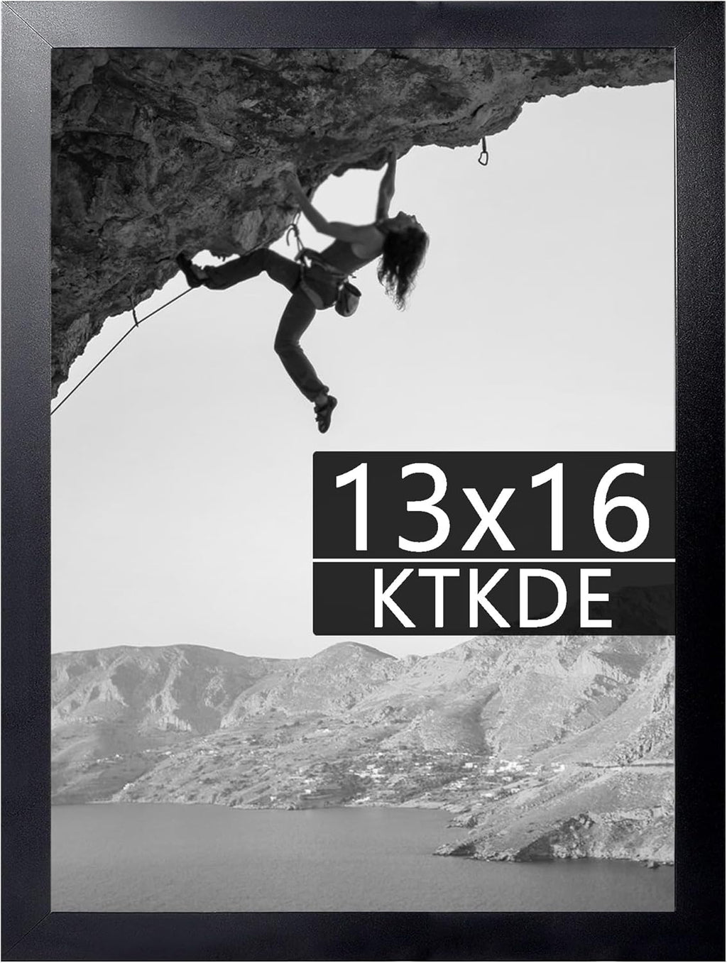 KTKDE 13x16 Picture Frame, Modern Poster Black Frame 16x13 Wooden, Vertical & Horizontal Wall Hanging Picture Frame for Photos, Posters & Art Prints