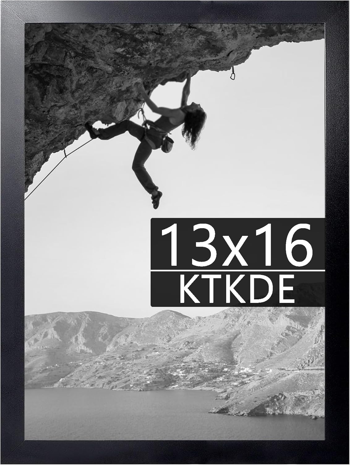 KTKDE 13x16 Picture Frame, Modern Poster Black Frame 16x13 Wooden, Vertical & Horizontal Wall Hanging Picture Frame for Photos, Posters & Art Prints