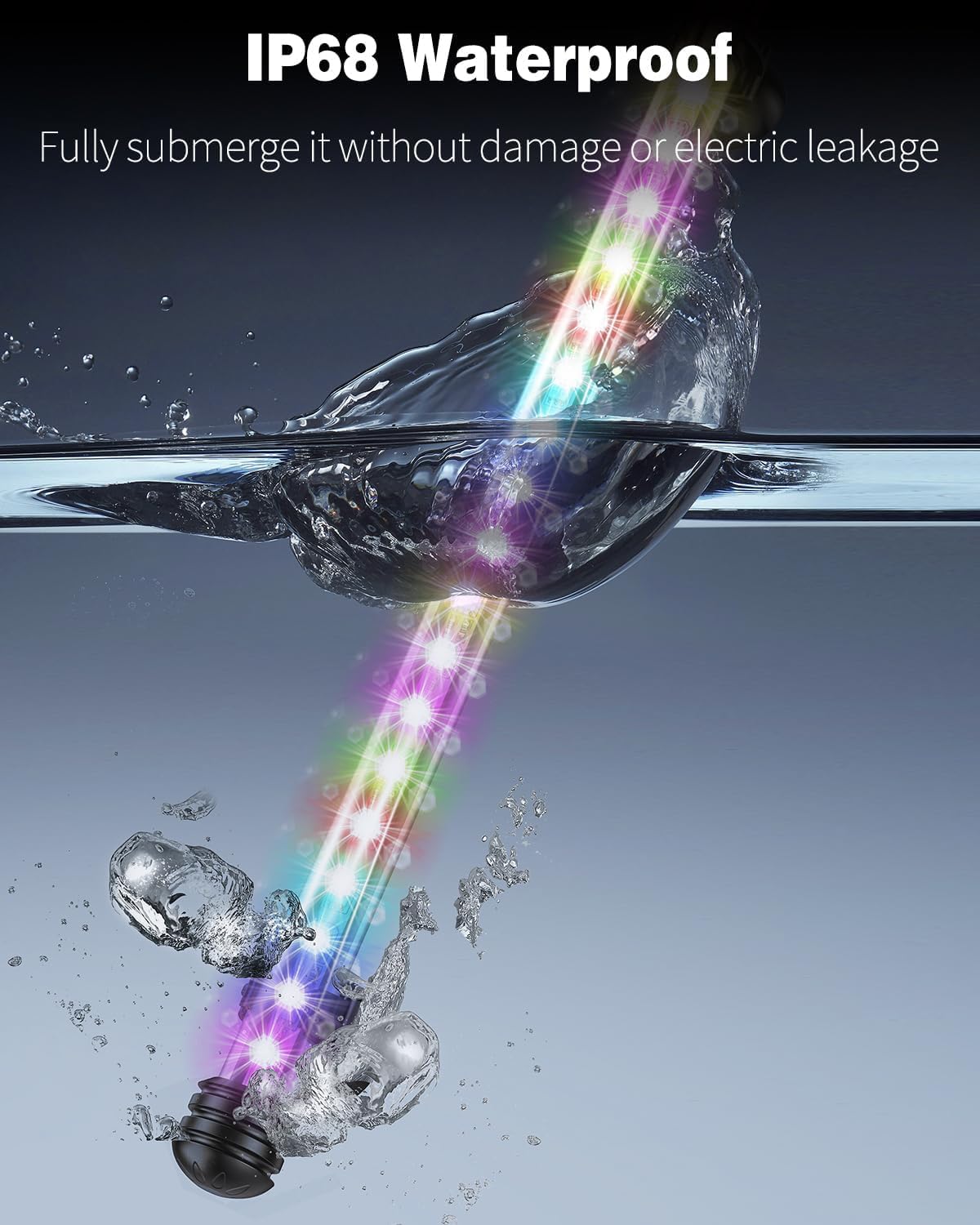 Pawfly 4.2 W Aquarium LED Light 15.2 Inch Underwater Fish Tank Light with Timer Auto On/Off Fish Tank Background Lights with 8 Lighting Modes Submersible Multi-Colored Tube Lights for Decoration