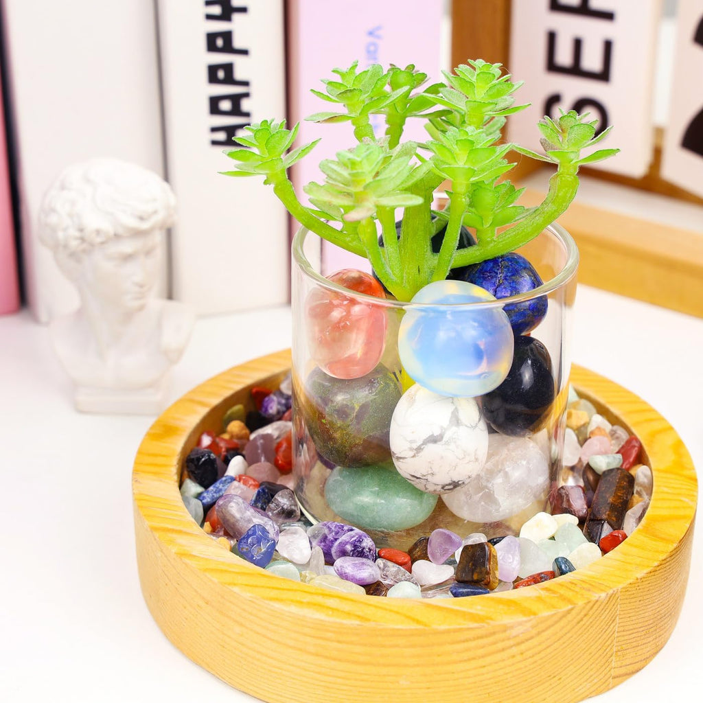 DUQGUHO 15 Pcs Natural Crystals Bulk Tumbled Stones Polished Irregular Quartz Crystal Set Chakra Colored Rocks Gemstones Vase Filler Landscape Bottom Decoration Energy Reiki Beginners Decoration