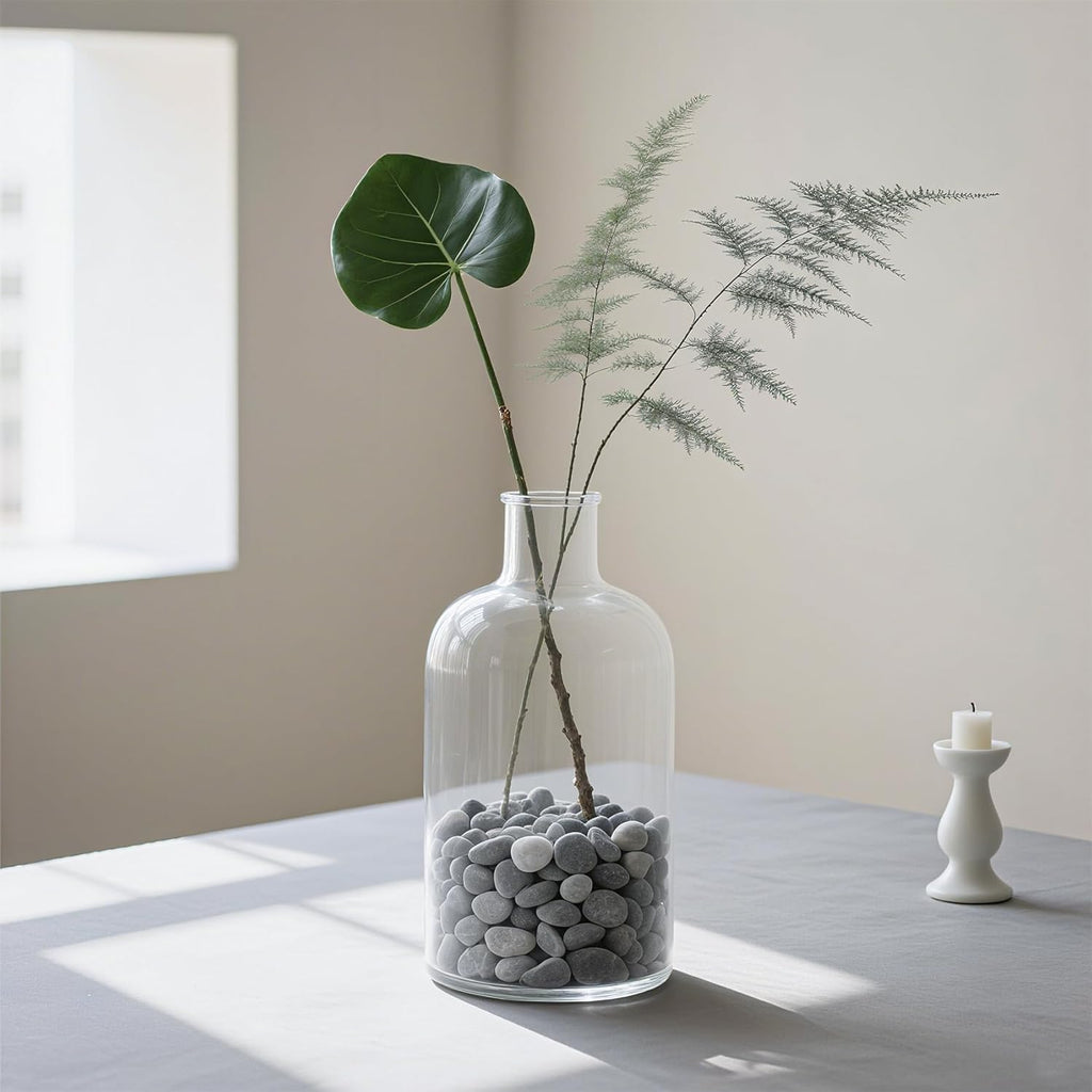 Onlyfire 5 lb Gray Bean Pebbles,1/5" Natural Decorative River Rocks for Plants, Vases, Aquarium, Succulents and Outdoor Garden Landscaping
