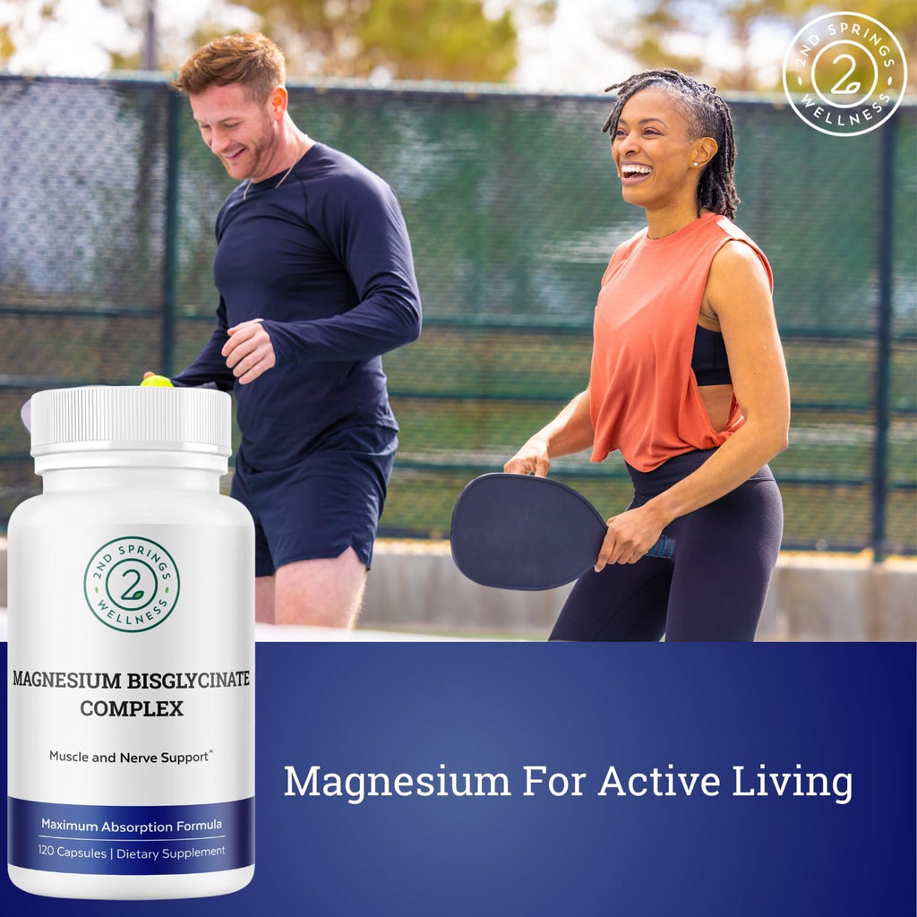 Magnesium Bisglycinate Complex 400mg – Albion TRAACS Chelated Magnesium for Maximum Absorption – Gentle on Stomach, Highly Bioavailable Magnesium Supplement – 120 Capsules