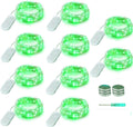 ANGMLN 10 Pack Green Fairy Lights 9.8' 30 LED Mini String Lights for Crafts, Christmas, Wedding, St Patrick's Day, Party, Costume Decoration