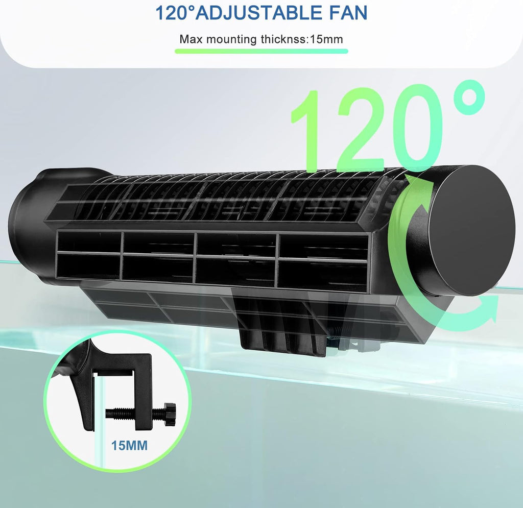 Aquarium Chillers Aquarium Cooling Fan, DC12V Auto Fish Tank Cooling Fan with Adjust knob,Cross-Flow Fan with Broad Airflow (4W)