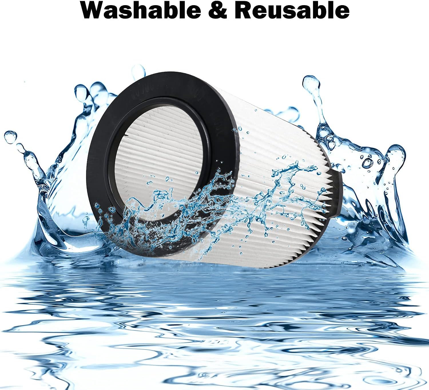 2 Pack VF4000 Replacement Filter for Shop Vac Wet Dry Vacuums 5-20 Gallon 72947 & for Husky 6-9 Gallon Vacuum Cleaners, Compatible with Rigid RV2400A WD5500 WD0671 WD1270 RV2600B WD06700 WD09450