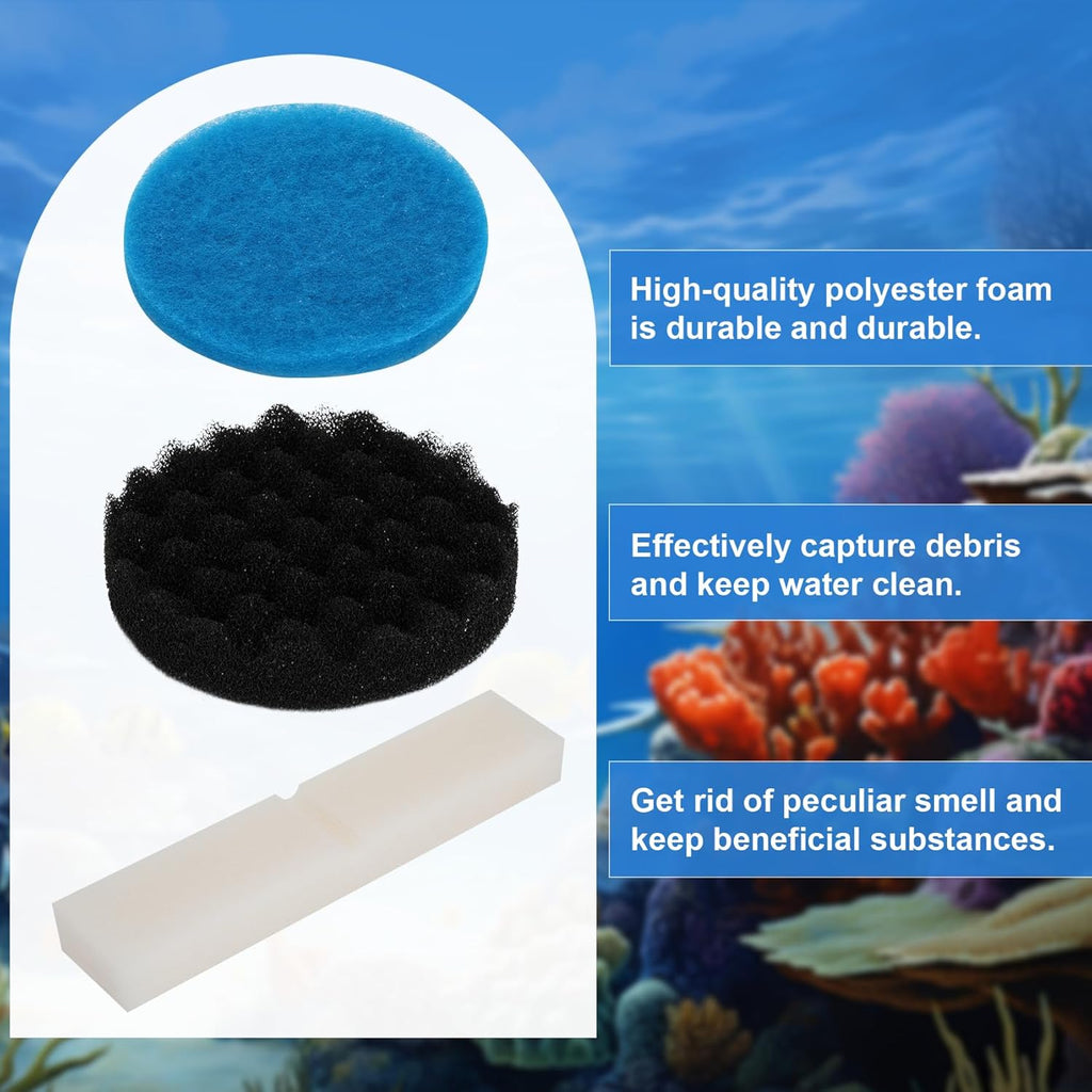 28-Piece Filter Media Replacement Kit，Compatible with Fluval FX2/FX4/FX5/FX6 Aquarium Filters – Including Mesh Bags, Polishing Pads, Silicone Lube,etc