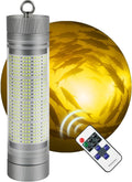Rechargeable Underwater Fishing Light, Built-in Battery & Cordless, Remote Dimmable, Auto-On in Water, IP68 Waterproof, Multi-Color, Suitable for Boat, Dock, Freshwater, and Saltwater
