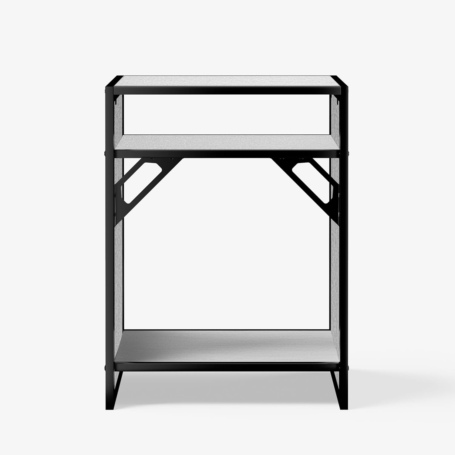 LANDEN Washed Oak Wood Metal Frame Stand, Three-Shelf for Fish Tanks up to 30 Gal, CLX60-60X45X80cm (23.6x17.7x31.49 in), for Fish Tanks and Reptile Terrariums, Home & Office Use