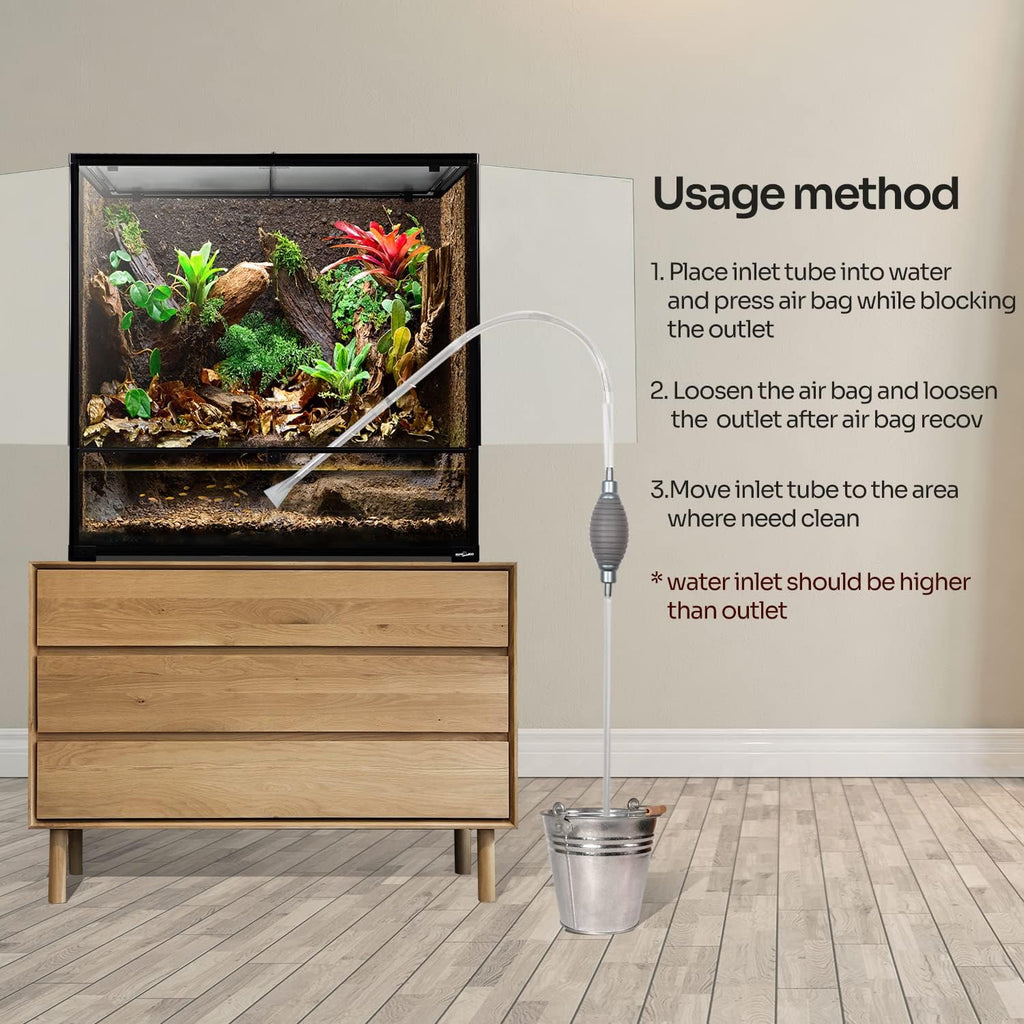REPTI ZOO Large Reptile Paludarium Tank, Vertical Reptile Terrarium Wide & Tall Amphibian Tank with Top Screen Ventilation (36" W X 18" D X 36" H (Paludarium))