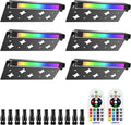 5W RGB Retaining Wall Lights 7 inch LED Hardscape Lighting Color Changing Low Voltage Landscape Paver Lights 12V Step Lights Outdoor Waterproof Stair Deck Lighting (6 Pack+Connectors)