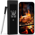 Wireless Meat Thermometer Bluetooth Digital, Smart Meat Thermometer with Booster Base, IP67 Waterproof Probe, ±1.8°F Accuracy, 100m Range, Rechargeable BBQ Cooking Thermometer for Grill, Smoker Black
