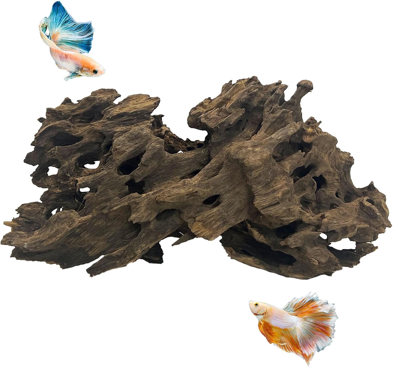 Hamiledyi Large Driftwood for Aquarium Decor Natural Fish Tank Wood with Holey Aquarium Wood Aquascaping for Shrimp Betta Hermit Crab and Butterfly Fish