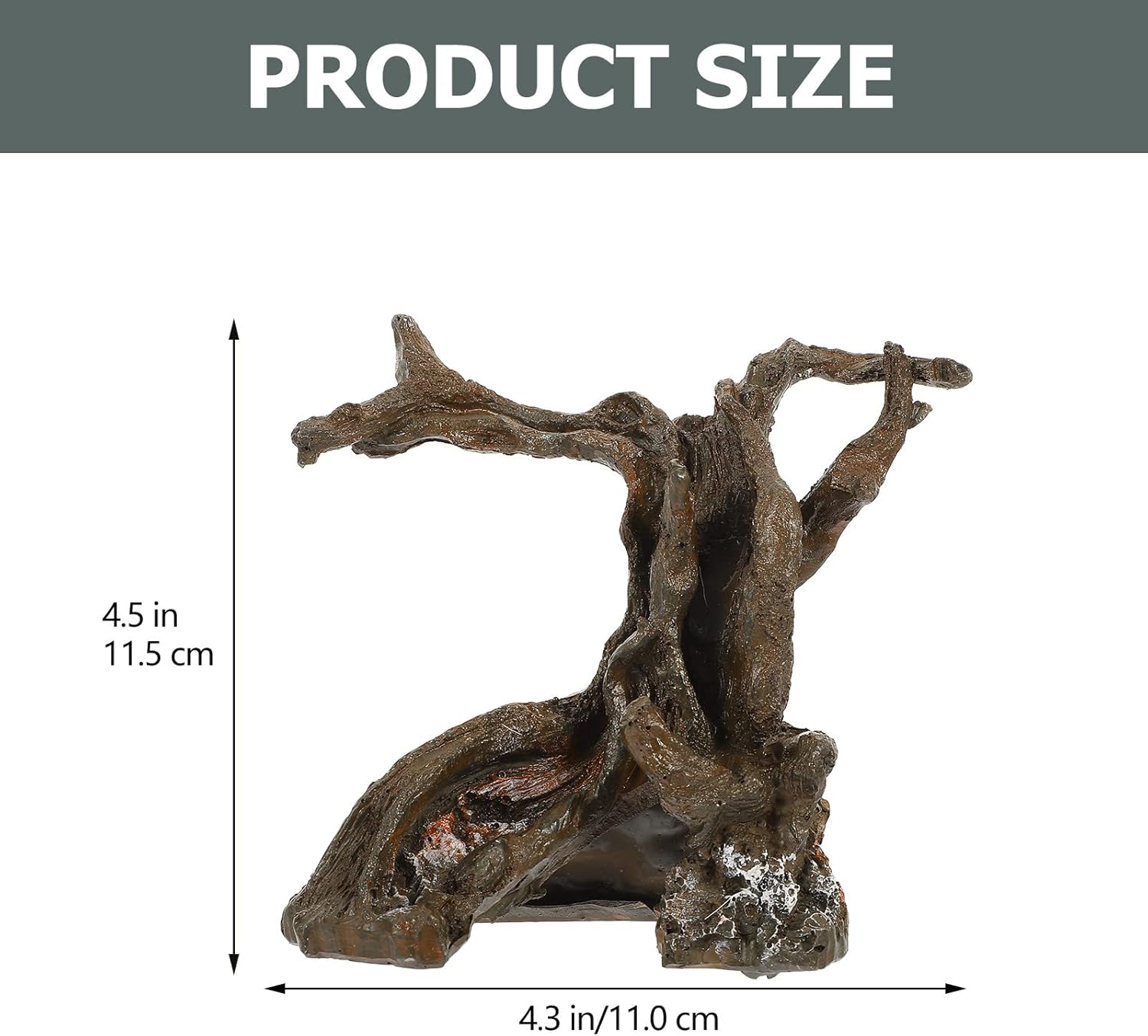 LUOZZY Aquarium Natural Trunk Aquarium Tree Root Model Resin Wood Branches for Underwater Fish Tank Decorations (Brown)