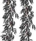 RECUTMS Artificial Hanging Willow Leaves Vine Twigs 2Pcs 5.7Ft Halloween Black Leave Garland Fake Silk Willow leaf Ivy Faux Greenery Plant for Indoor Outdoor Jungle Birthday Fall Christmas Party Decor