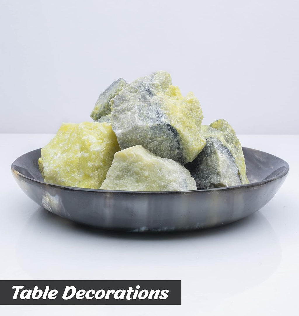 Crocon 1LB Serpentine Rough Bulk Natural Stone Raw Gemstone Tumbling Cabbing Polishing Gem Mining Chakra Balancing Reiki Healing Good Luck Home Office Decor