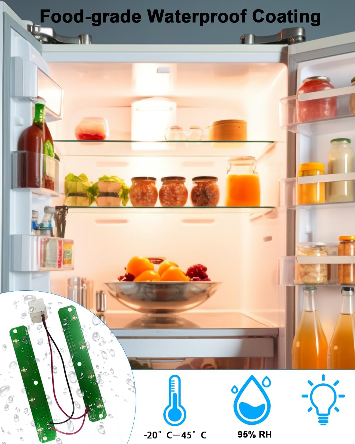 W11527432 Refrigerator LED Light Module - Compatible with Whirlpool, Kenmore, Maytag, Amana, IKEA - Bright, Energy-Efficient Replacement for W10866538, W11043011,AP6047972, PS12070396