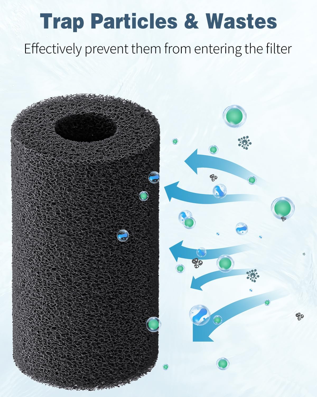 Pawfly 6 Pack Pre-Filter Sponge, Aquarium Filter Sponge 1" Intake Sponge Foam Roll for Small Fish Shrimp Fry Fish Tank Covers Accessories