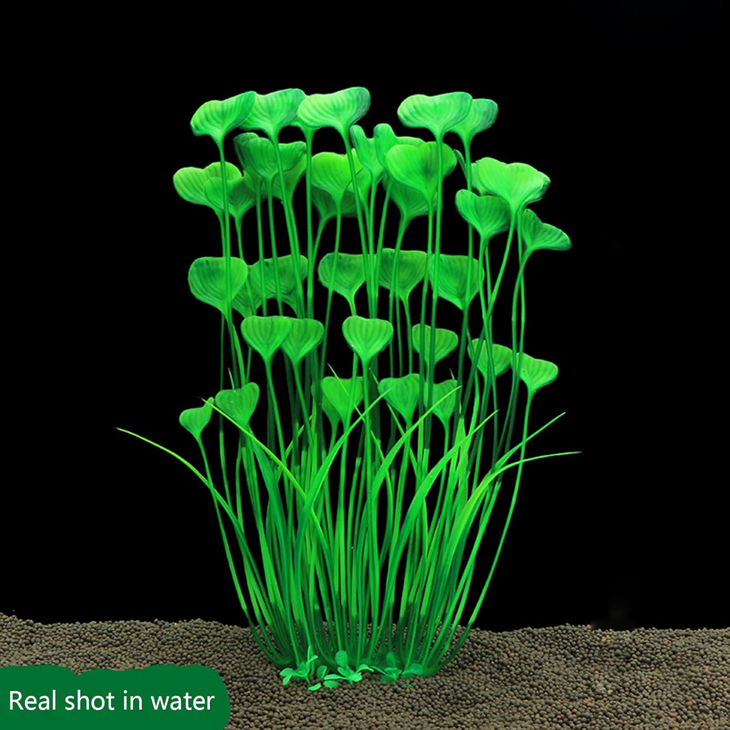 2PCS Aquarium Decor Plastic Plants, Large 16 Inches Artificial Fish Tank Plants (Red)