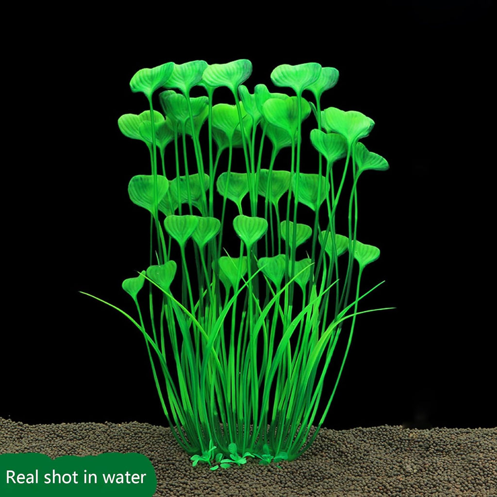 2PCS Aquarium Decor Plastic Plants, Large 16 Inches Artificial Fish Tank Plants (Purple)