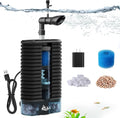 AQQA Aquarium Sponge Filter for Fish Tanks Ultra Quiet DC 5V Multi-Stage Biological Filtration with Fluidized Bed, Safe Low Voltage Fish Filter for Up to 66 Gal Tank (4W 92GPH)