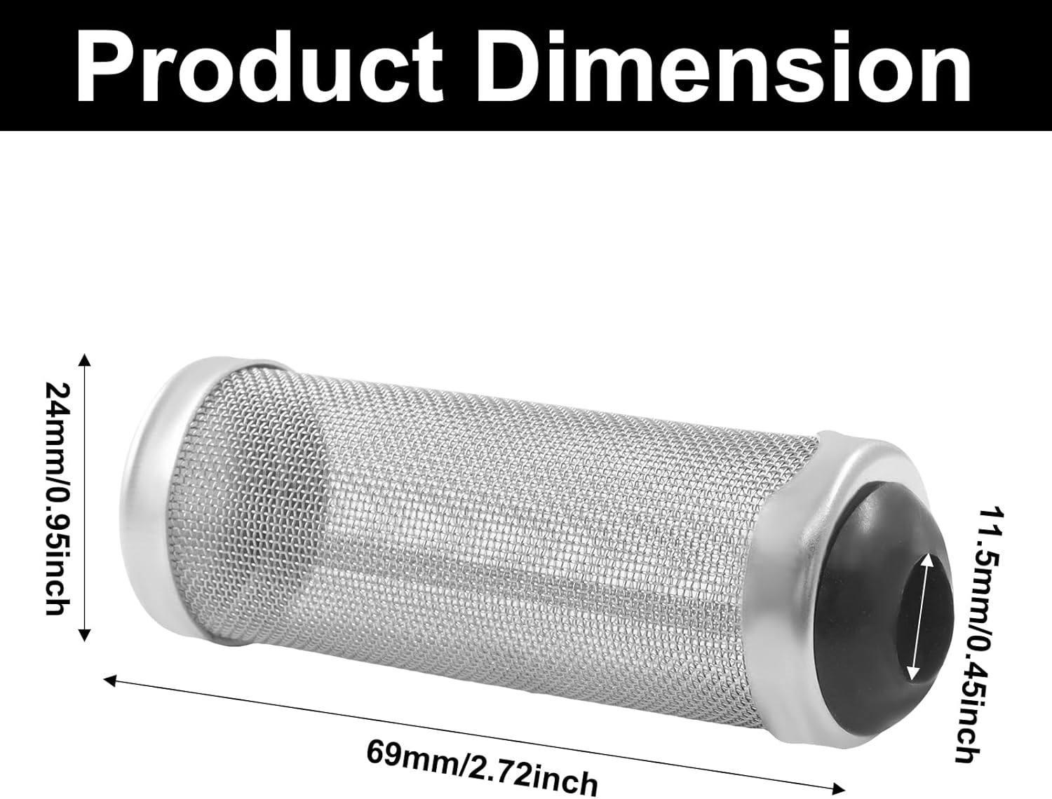Murtenze 12mm Stainless Steel Aquarium Filter Intake Cover, Shrimp Filter Guard Metal Fish Tank, Mesh Tube Net Cover for Fish Tank