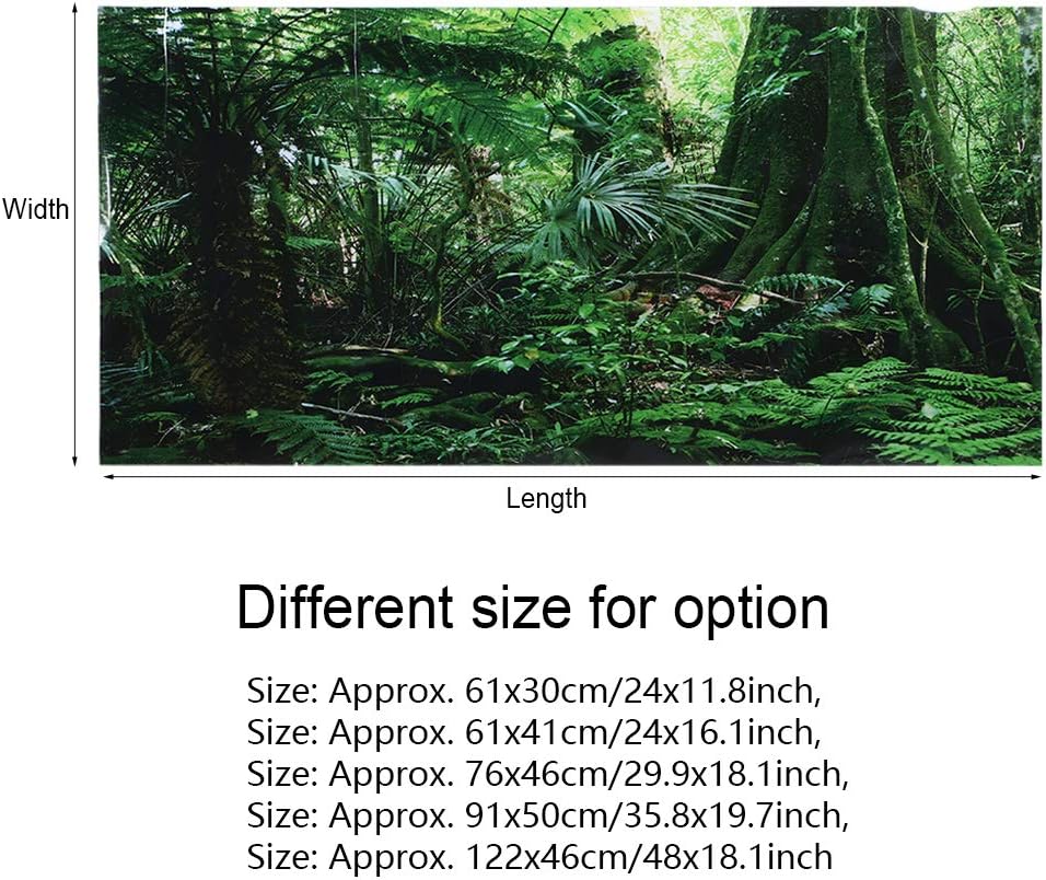 Jonlaki PVC Reptile Box Rainforest Background Poster Self Adhesive Sticker Aquarium Decoration (61 * 41cm)
