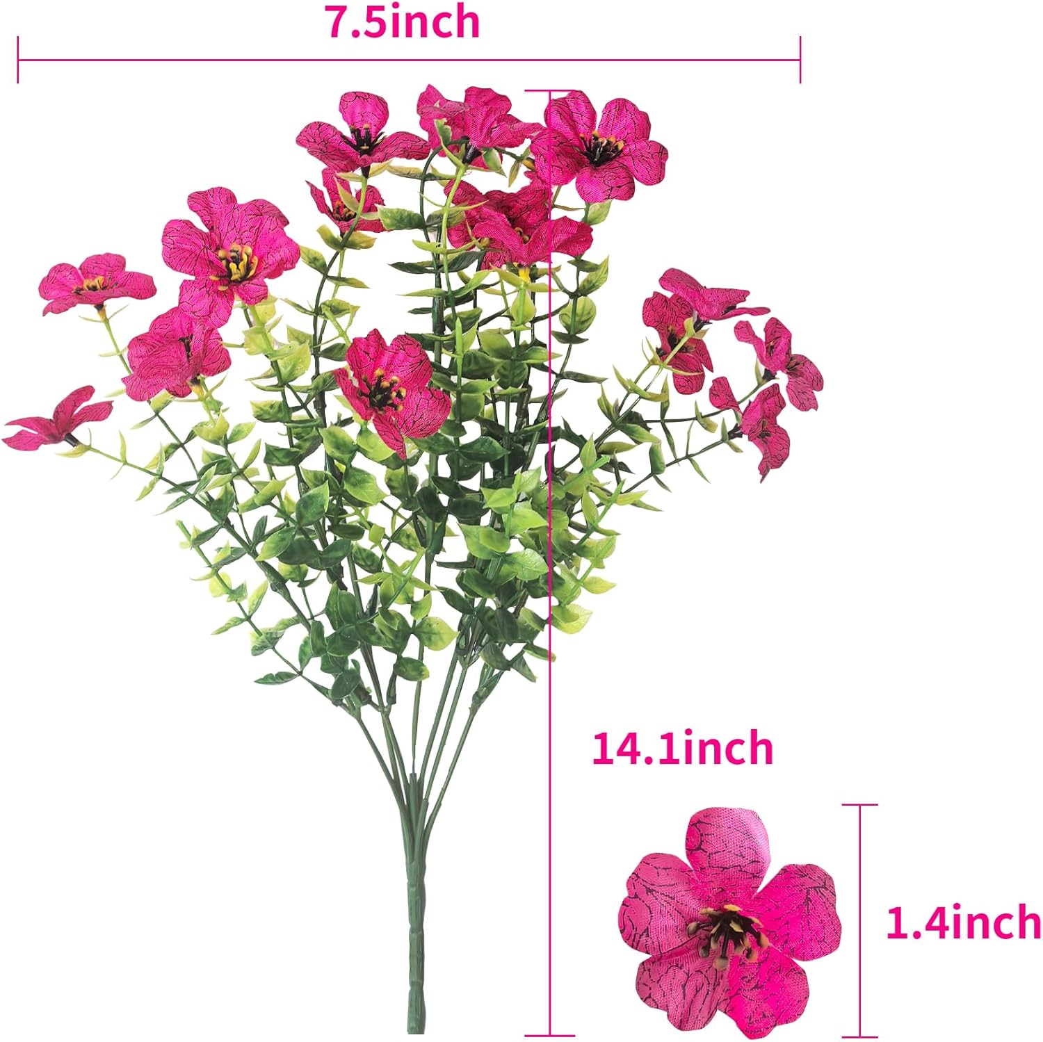 Artificial Fall Flowers Faux Mums for Outdoor Indoor Garden Home Decoration, Faux Flower Daisy with Eucalyptus Leaves Fake Mums Plants Greenery Boxwood Porch Patio, 12 Bundles