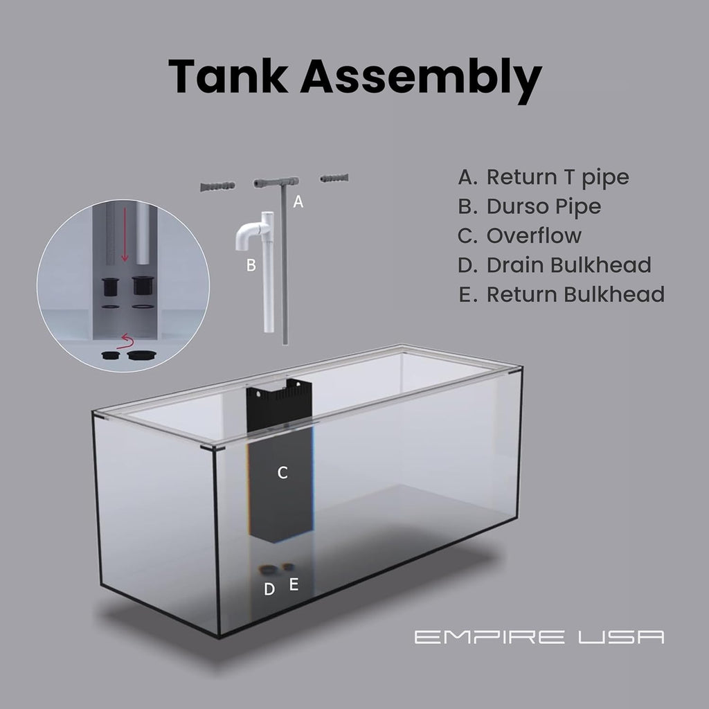 120G-GO 120 Gallon SC Aquariums 48x24x24 12mm Plug N Play System with Maple Black Wood Cabinet