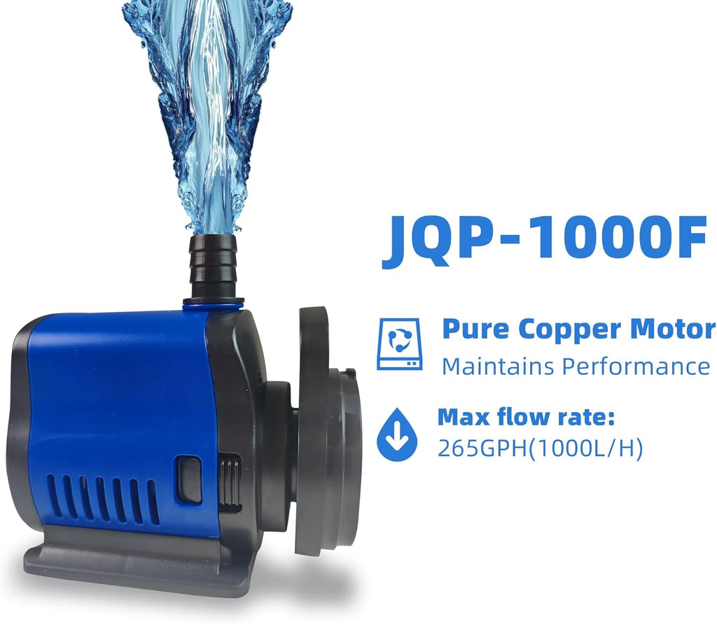 COOSPIDER Aquarium Filter Pond Filter for 35-75 Gallon, 260GPH Powerful Filtration Pond Pump, Submersible Canister Filters for Fish Turtle Tank, Cold Plunge, Clear Wavemaker Oxygen Supply