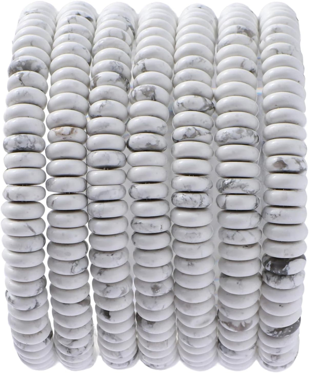 Natural White Howlite Disk Stone Spacer Beads 6x2mm 38cm/str Flat Rondelle Loose Semi Gemstone Caps for Making Bracelets Necklace