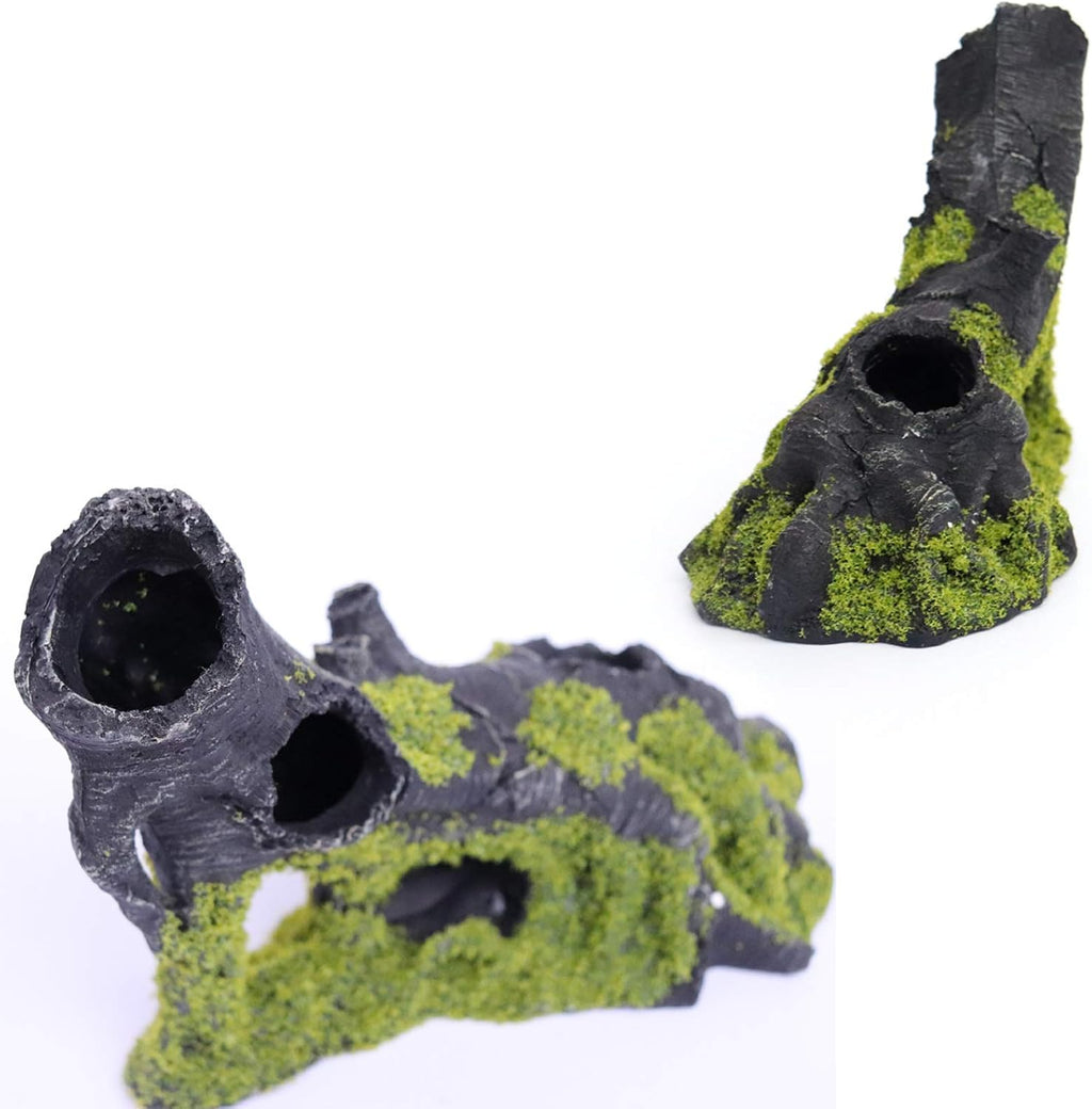 Aquarium Artificial Tree Hole Resin Aquarium Ornament, Resin Tree Stump Branch for Reptile Habitat Decoration, Tree Trunk Fish Tank Decoration Aquarium Hideaway Rock Cave House Hide Hut