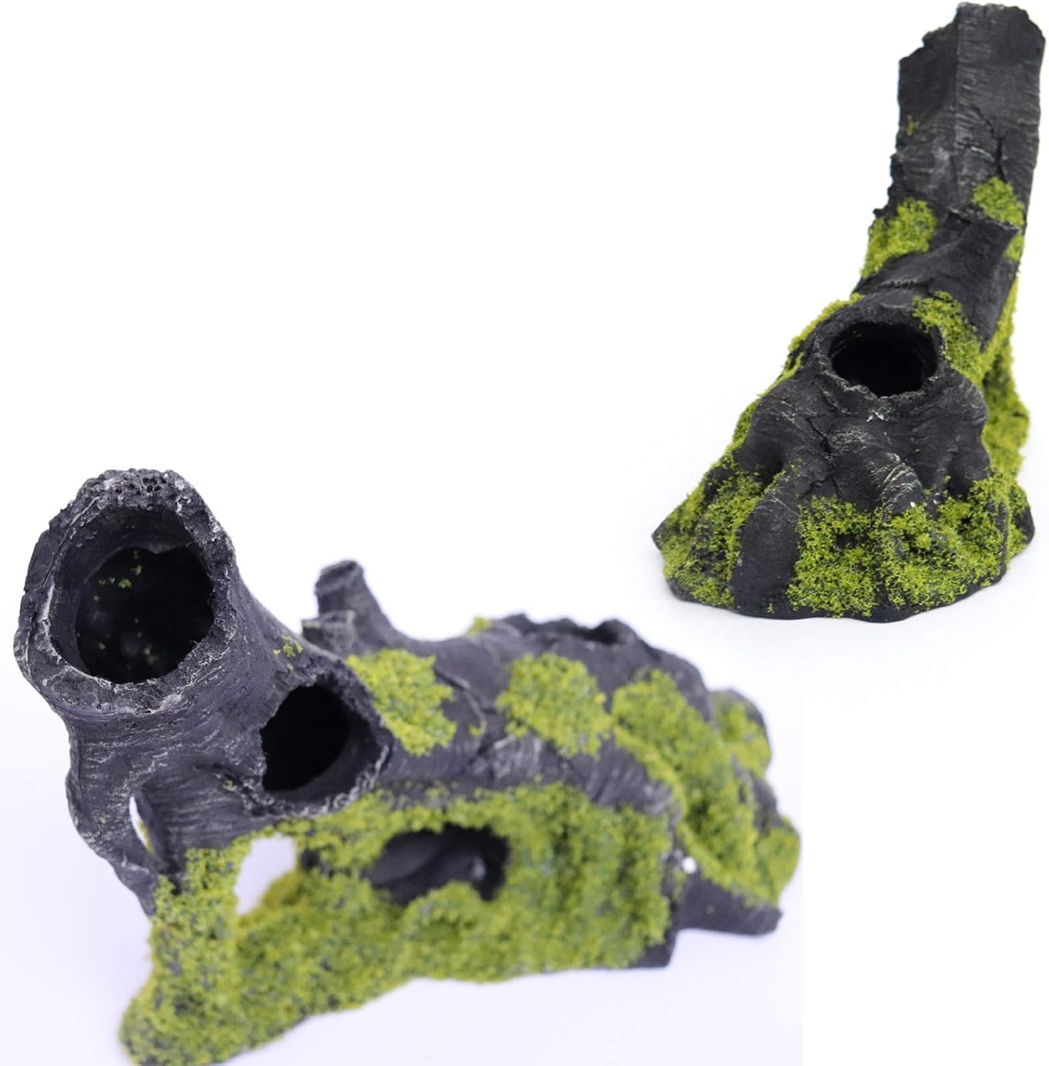 Aquarium Artificial Tree Hole Resin Aquarium Ornament, Resin Tree Stump Branch for Reptile Habitat Decoration, Tree Trunk Fish Tank Decoration Aquarium Hideaway Rock Cave House Hide Hut