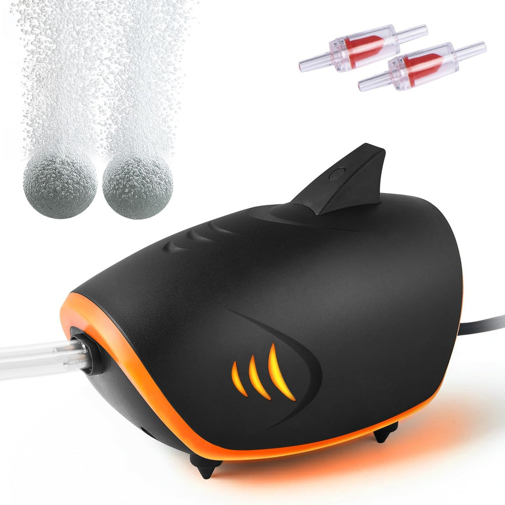 HITOP 4W 110GPH Powerful Aquarium Air Pump: Quiet 2-outlets Aquarium Aerator, Adjustable Fish Tank Air Pump with Accessories, for 20-200 Gallon Tank