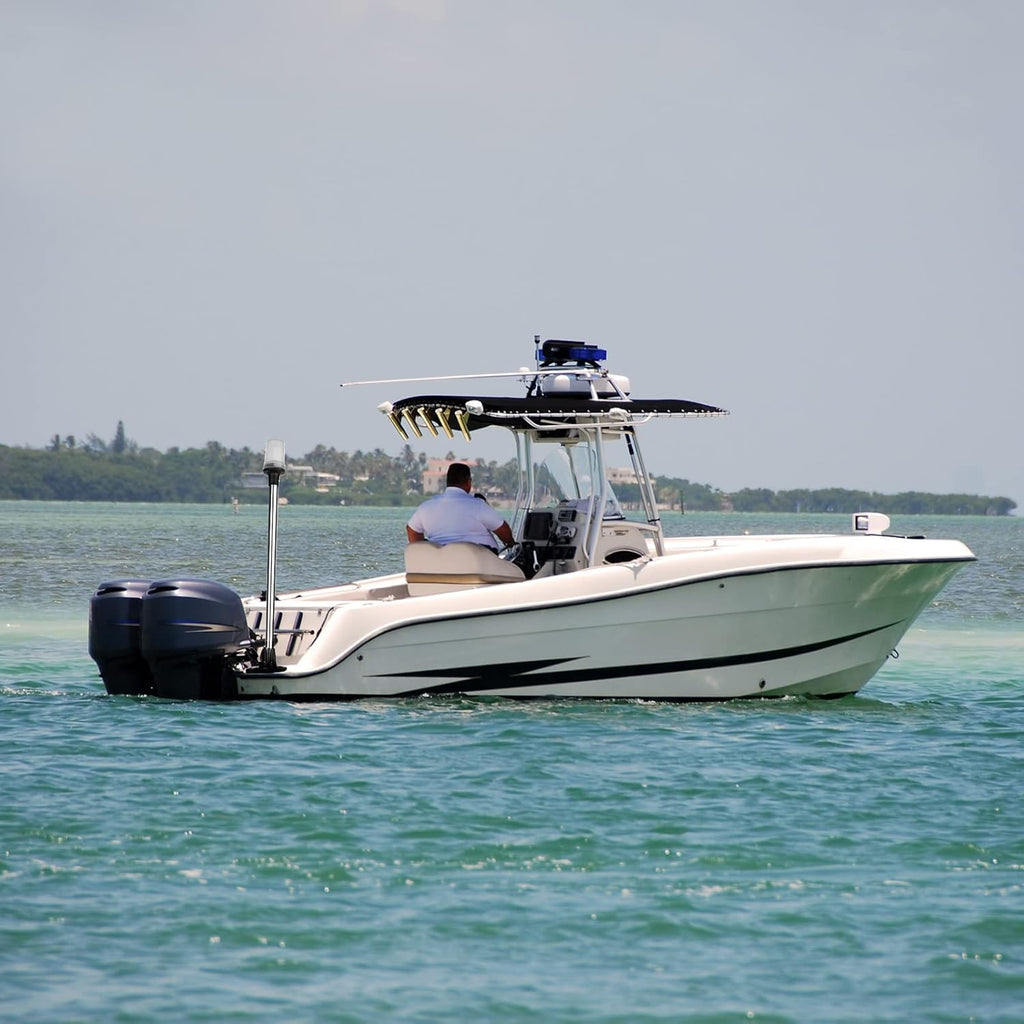 Stern Light Anchor Light LED Marine Boat Navigations Lights Pole USCG 2 NM All Round White Removable 2 Pin 10-24 Volt 24 Inches (Plug In Angled Base)