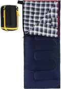 REDCAMP Cotton Flannel Sleeping Bag for Camping Backpacking, Adults Cold Weather Envelope Sleeping Bags with 2/3/4/6lbs Filling