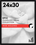 Americanflat 24x30 Picture Frame with Polished Plexiglass - Black Picture Frame - Wide Photo Frames Made of Engineered Wood for Vertical or Horizontal Wall Display - Epic Collection - Black
