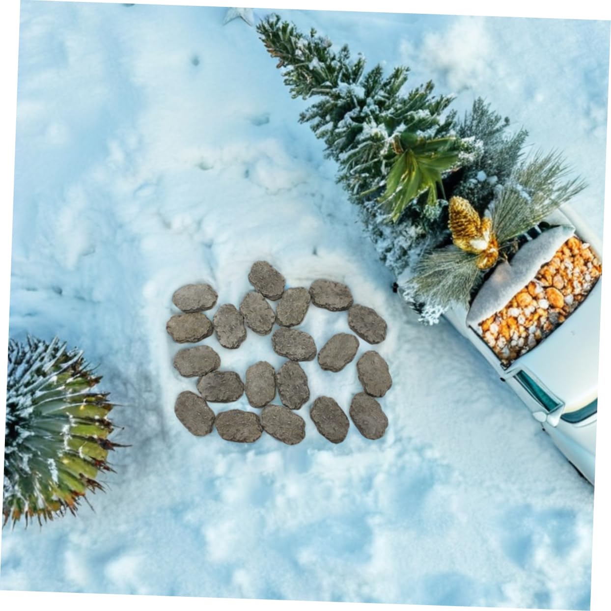 20PCS Miniature Stepping Stone Set for Fairy Garden Decor DIY Bonsai Micro Landscape Accessories Resin Rock Decorations for Garden Pathways and Aquarium Ornaments