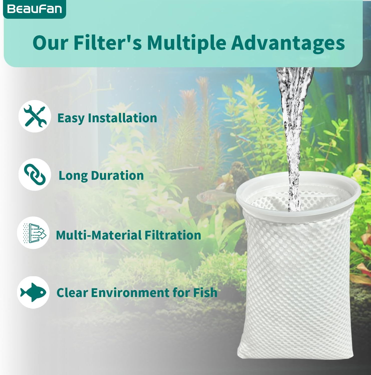 7 Inch 20 Pack 150 Micron Honeycomb Filter Socks for Fish Tank, Aquarium Filter Sock 3D Honeycomb Design Filter Sock, Aquarium Filter Bags for Saltwater
