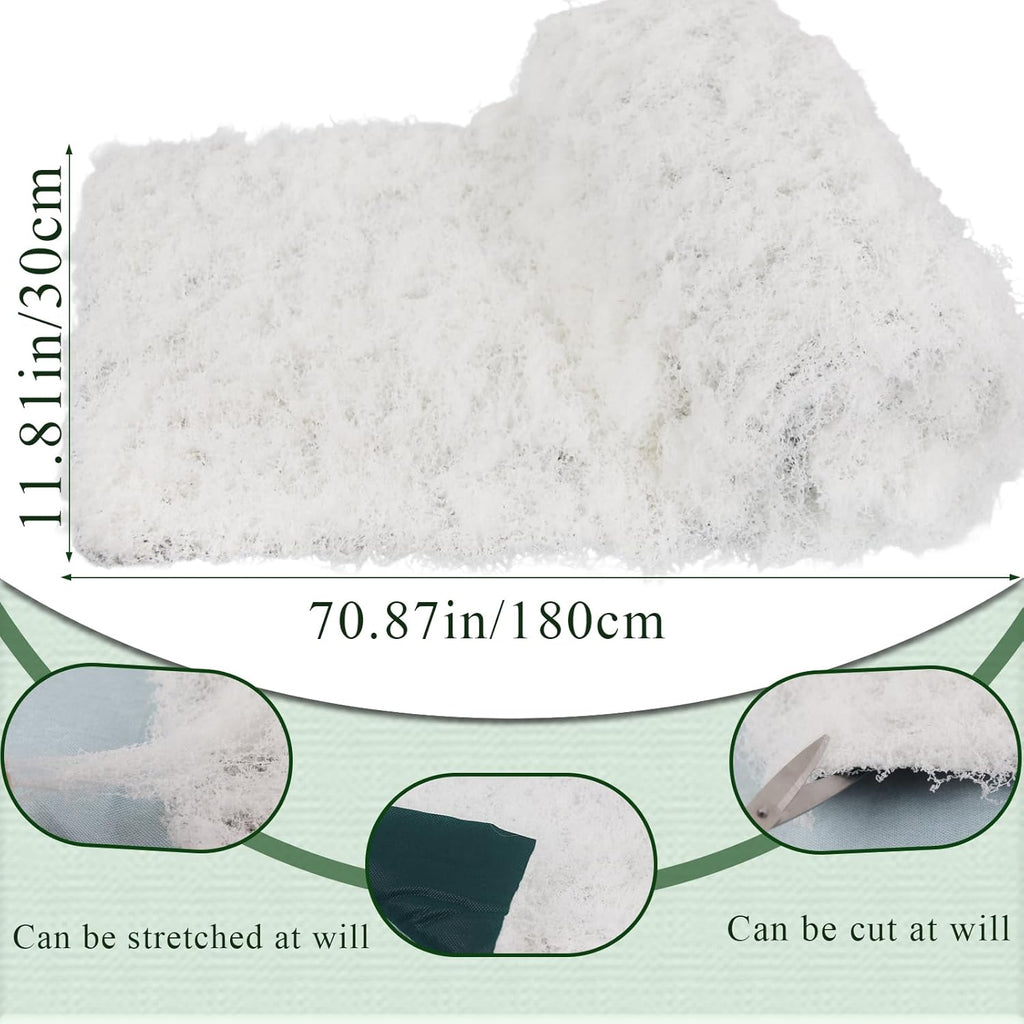 FAICOIA Moss Table Runner Fake Moss Rolls for Decoration 12" x 71" Artificial Moss for Plants Indoor White Faux Grass for Planters Crafts DIY Table Centerpieces Fairy Garden Floral Wedding 30 x 180cm