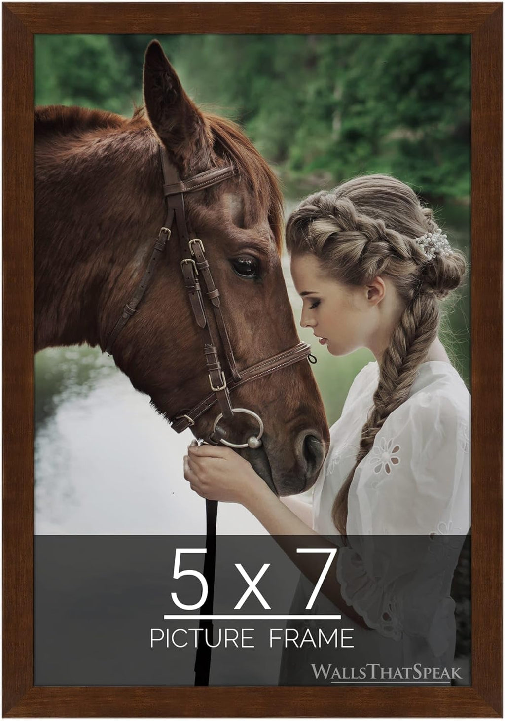 wallsthatspeak 5x7 Mocha Walnut Picture Frame for Puzzles Posters Photos or Artwork