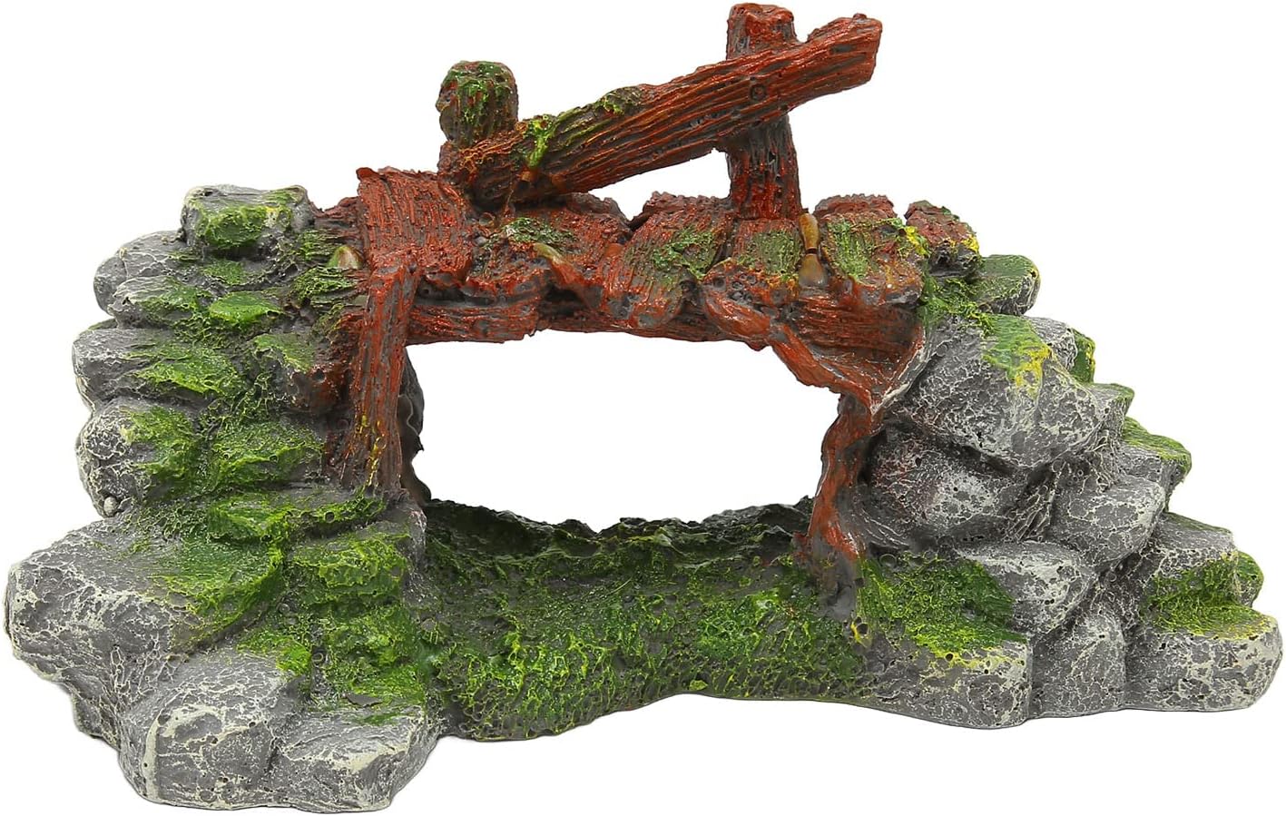 Fish Tank Arch Bridge Decoration Resin Hand Painted Space Saving Aquarium Decor for Fresh Salt Water Fish Tank 18x10x9cm