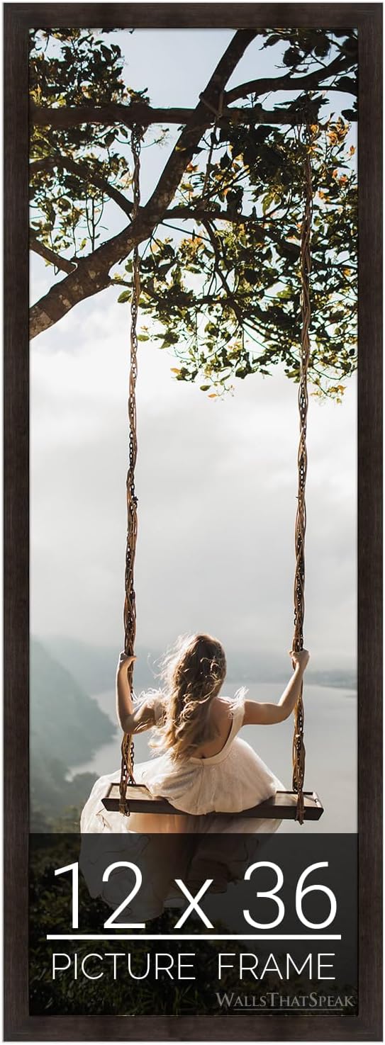 wallsthatspeak 12x36 Espresso Brown Picture Frame for Puzzles Posters Photos or Artwork