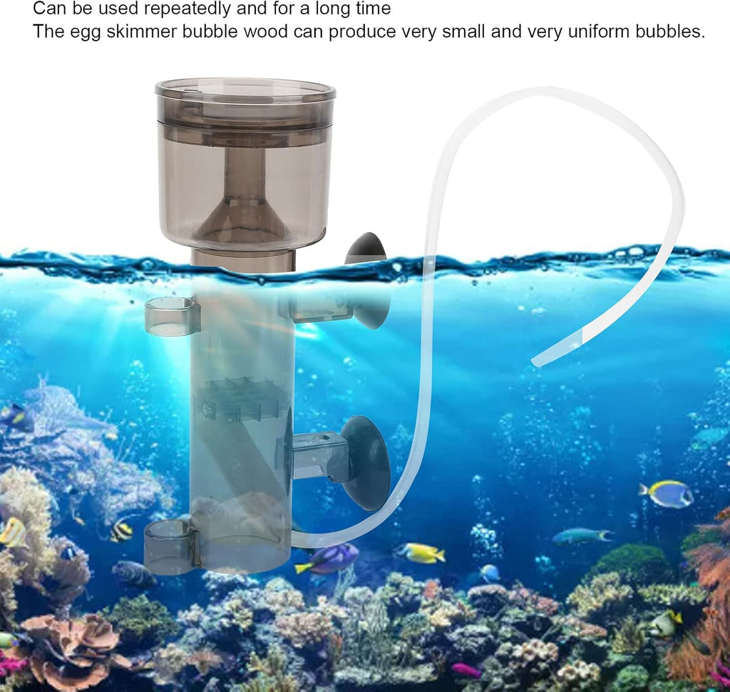 Aquarium Protein Skimmer, Internal Water Pneumatic Filter with Suction Cups for Saltwater Aquariums Fish Tank (RS-4003)