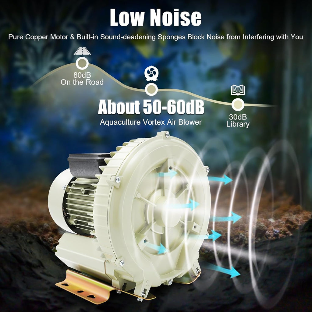 High Pressure Air Pump Blower, 12KPa Industrial Air Pump Blower Oxygen Aerator, Commercial Aquarium Fish Tank Pond Aquaculture Blower