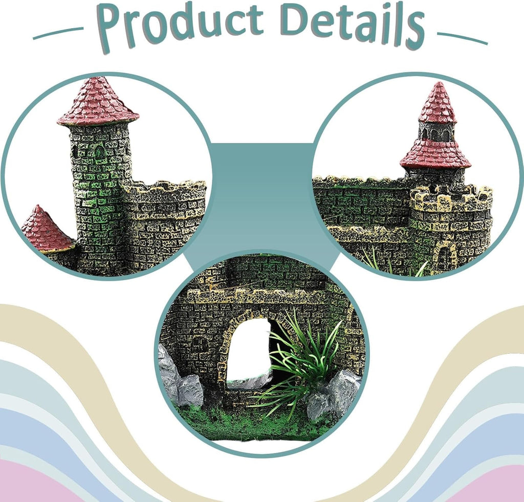Castle Aquarium Decoration Fish Tank Ornament, Underwater,Aquarium Accessory, Architecture Collection Building Decor Shelter