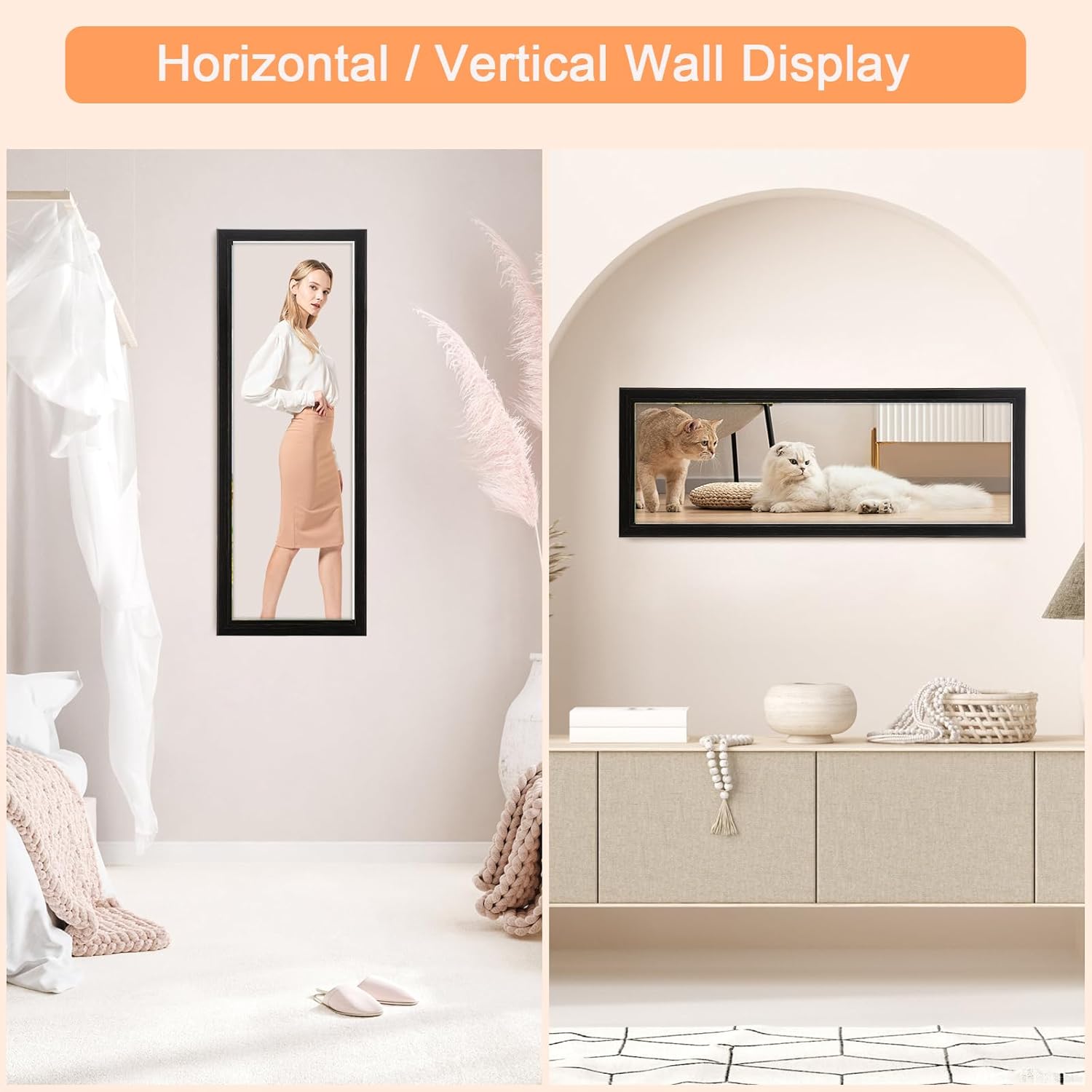 13x39 Wood Frame Black, Rustic Natural Wooden 39x13in Poster Picture Frame, Distressed 13 x 39inch Woodgrain Gallery Photo Frame with HD Plexiglass, Horizontal Vertical Wall Mounting Display 1pcs