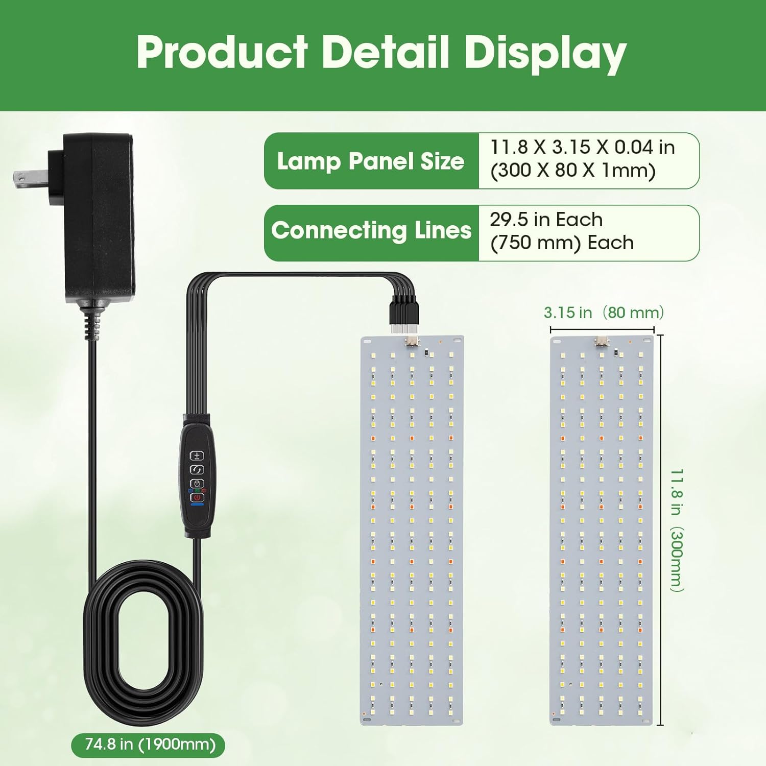 Grow Lights for Indoor Plants, Ultra-Thin Panel, 540LEDs Full Spectrum, 8/12/16H Timer, 10 Dimmable Levels Plant Lights for Indoor Growing