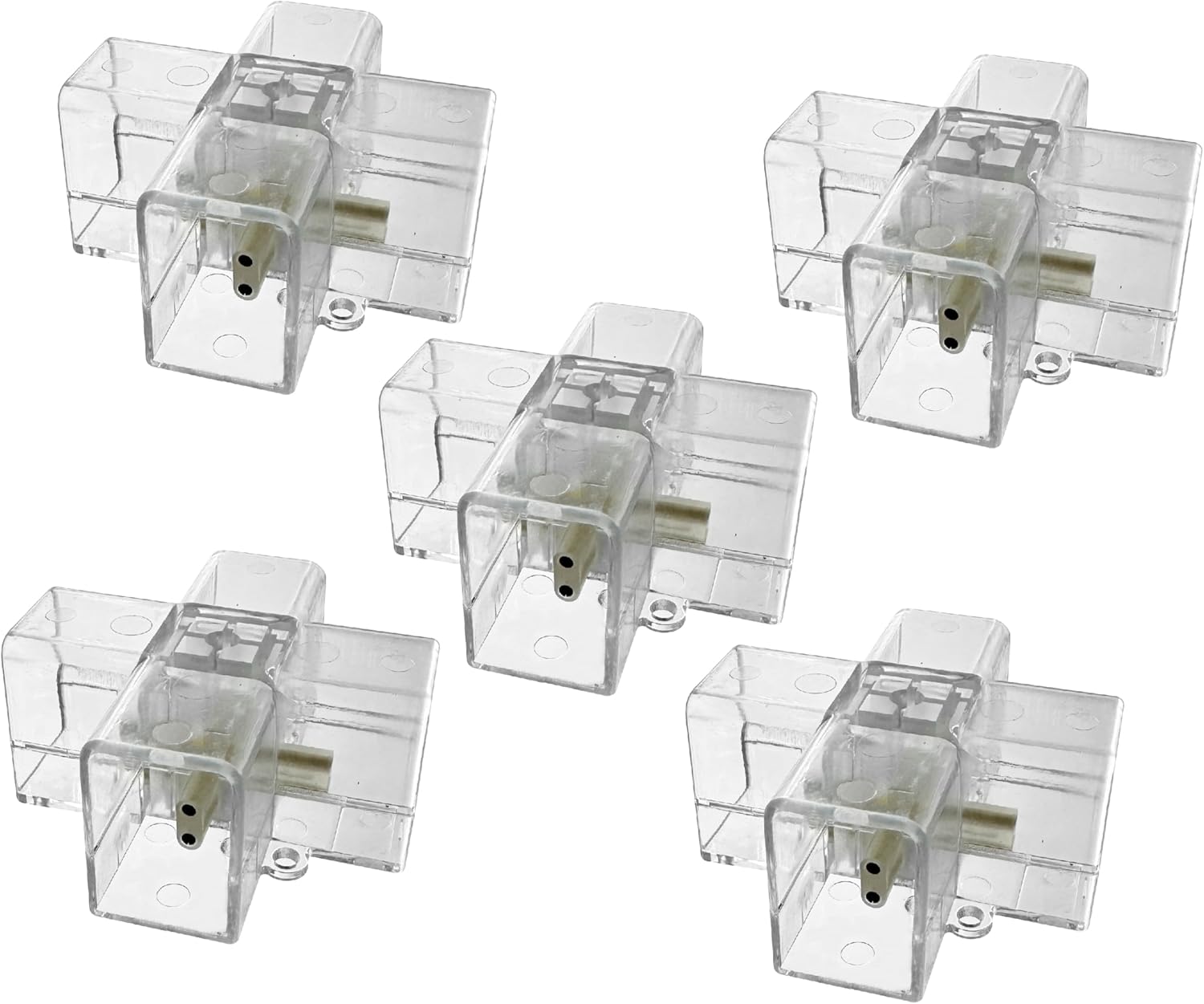 5 Pack Hexagon Garage Light Connectors 90° X Connector 2 Pin 4 Way LED Garage Light Celling Accessories Replacement/Spare for Honeycomb Lighting Systems (5 Pack X Connector)