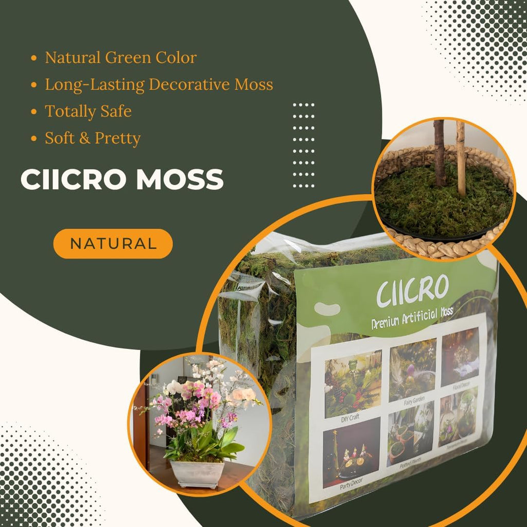 Artificial Moss for Crafts - 4OZ Fake Green Moss for Wedding Centerpieces, Christmas Decor, Fairy Gardens & DIY Terrariums - Moss for Hamster Habitats & Planters (Fresh Green)