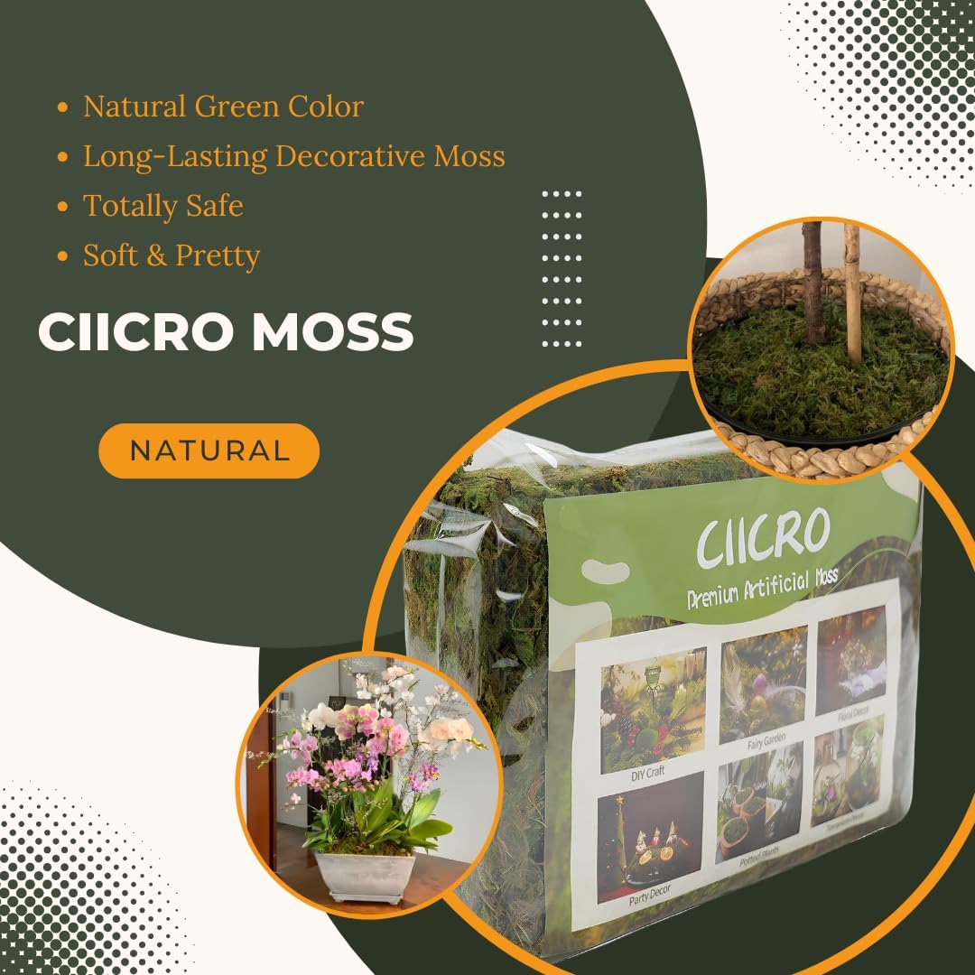 Artificial Moss for Crafts - 4OZ Fake Green Moss for Wedding Centerpieces, Christmas Decor, Fairy Gardens & DIY Terrariums - Moss for Hamster Habitats & Planters (Fresh Green)